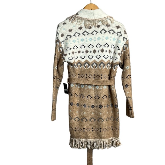 NWT LUCKY BRAND  Southwest Print Open Front Tie Cardigan Sweater Womens S - Picture 8 of 14